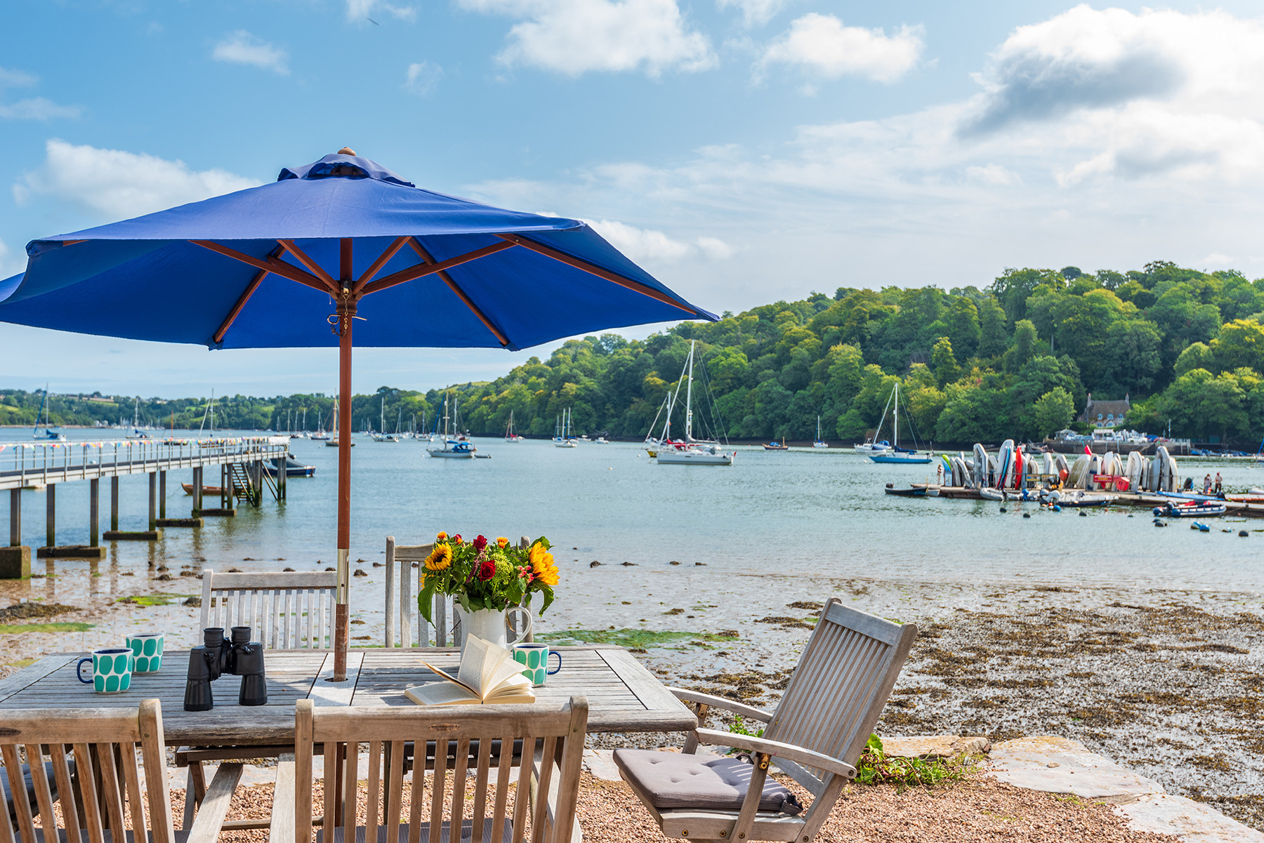 Stunning front patio beside the River Dart