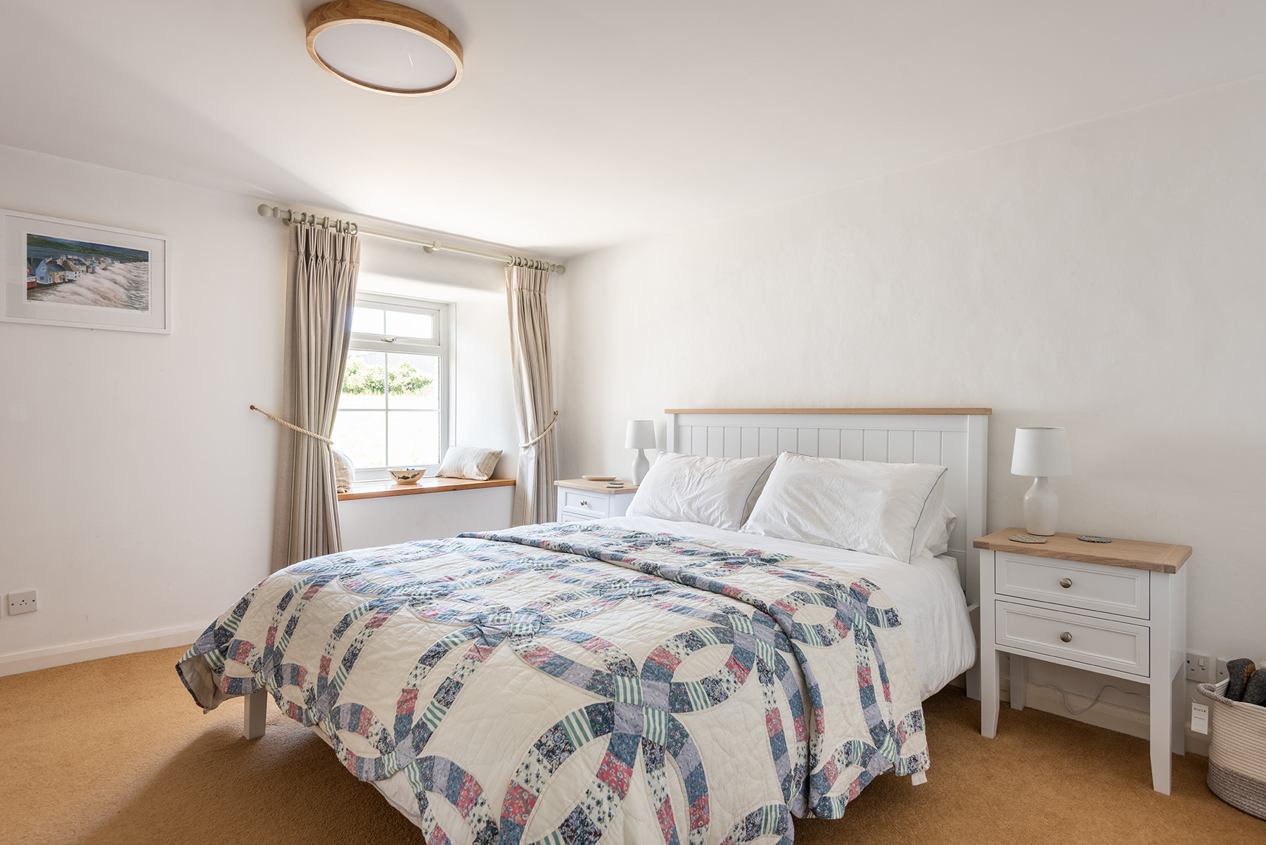 Bedroom 1 with views over the fields opposite