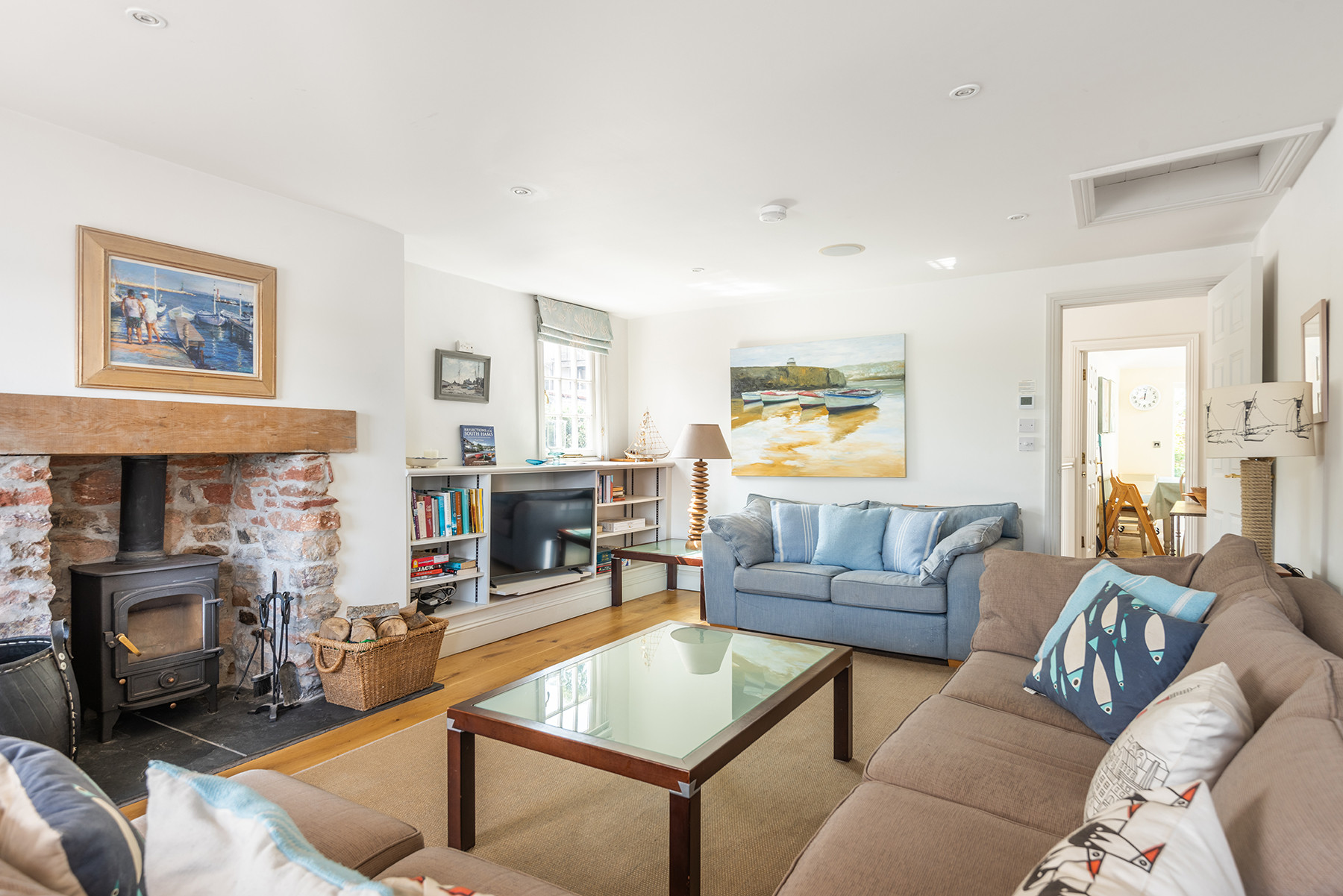 Separate sitting room with log burner