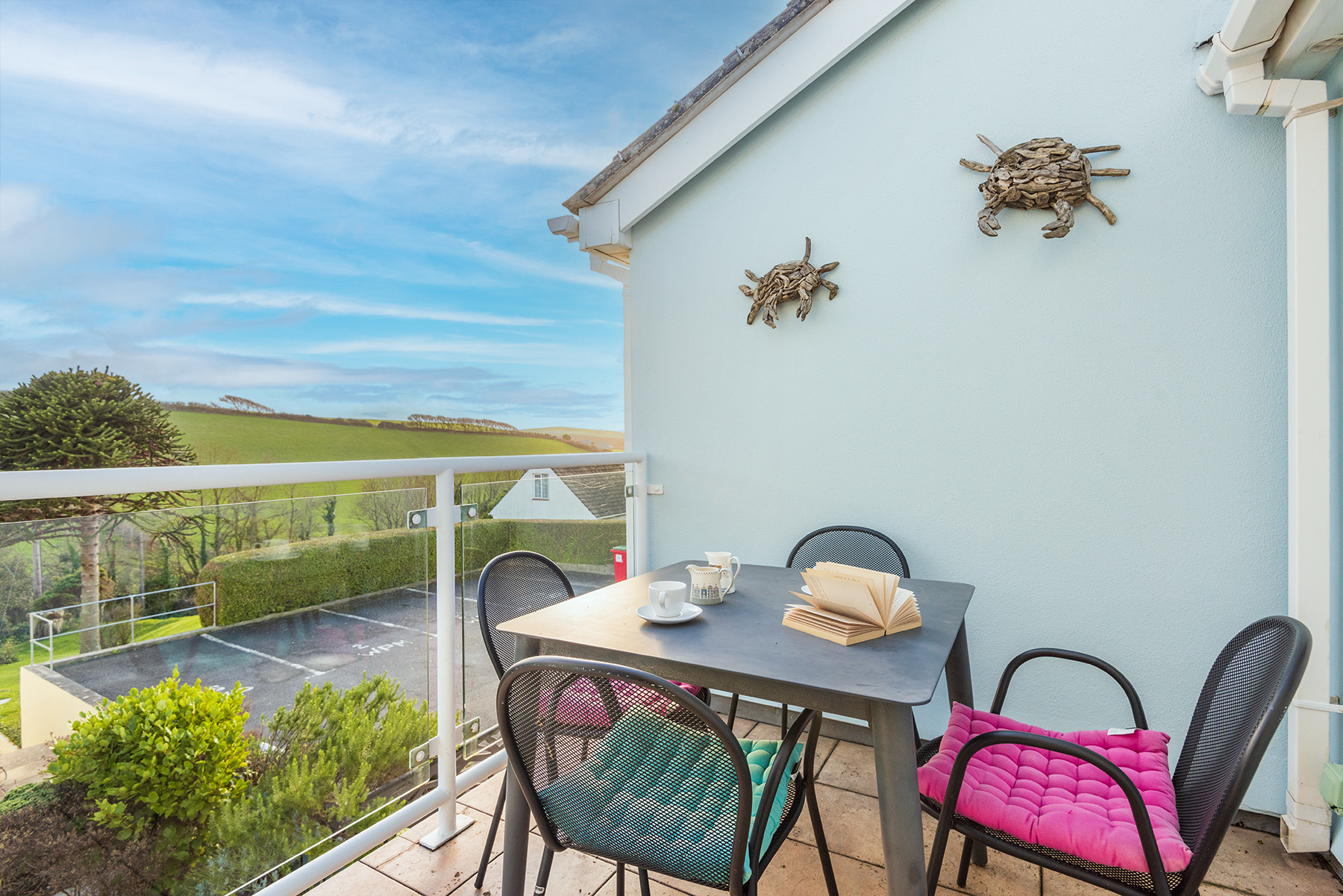 The first floor outside space with seating 