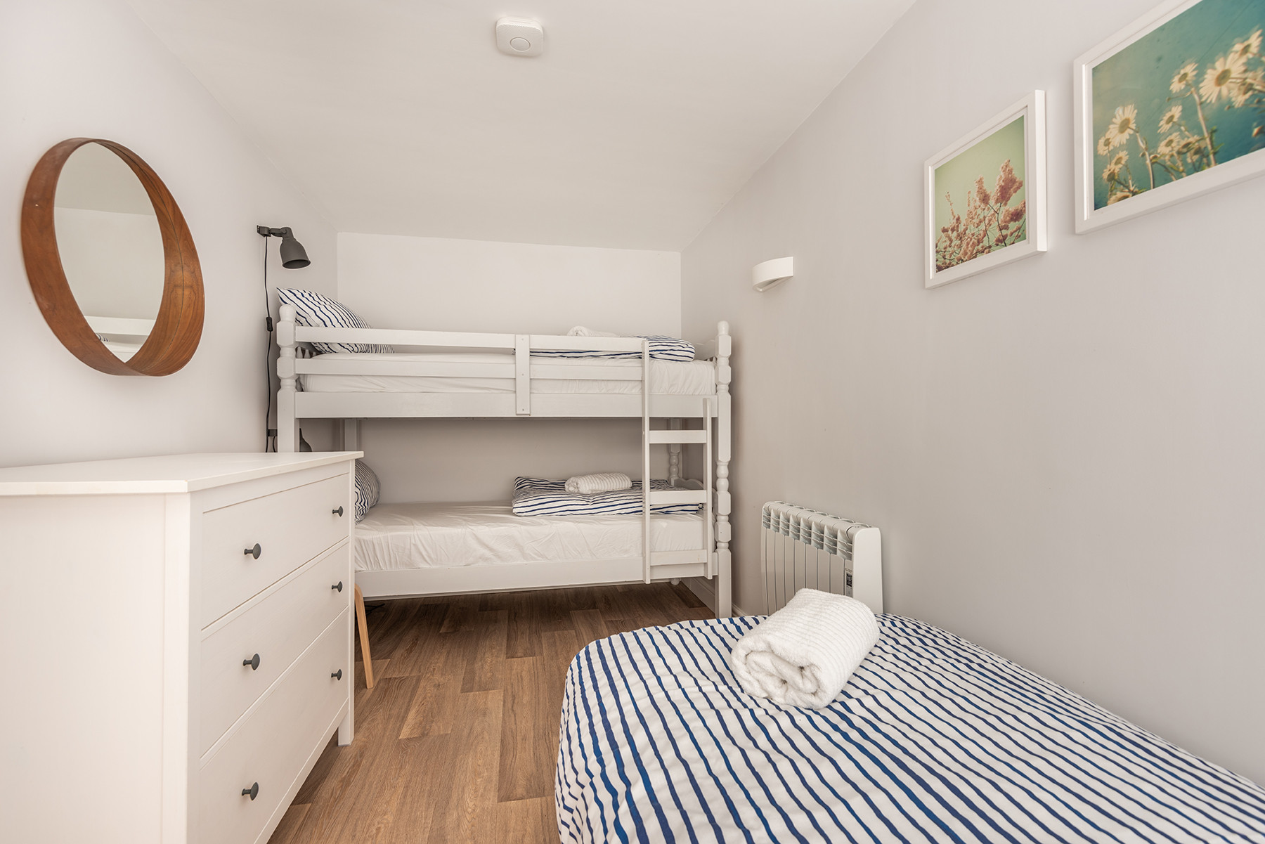 Bedroom 2 with bunk beds and single bed 