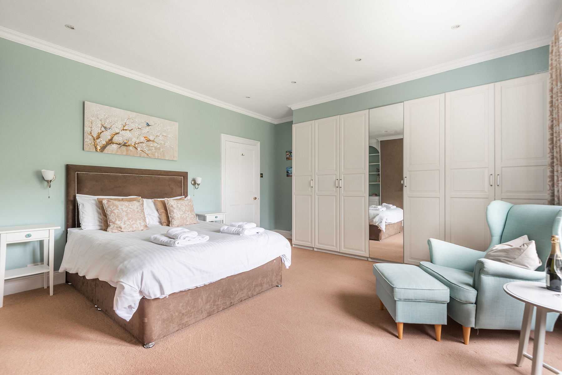 Bedroom 1-with views out to the rear of the property over farmland.