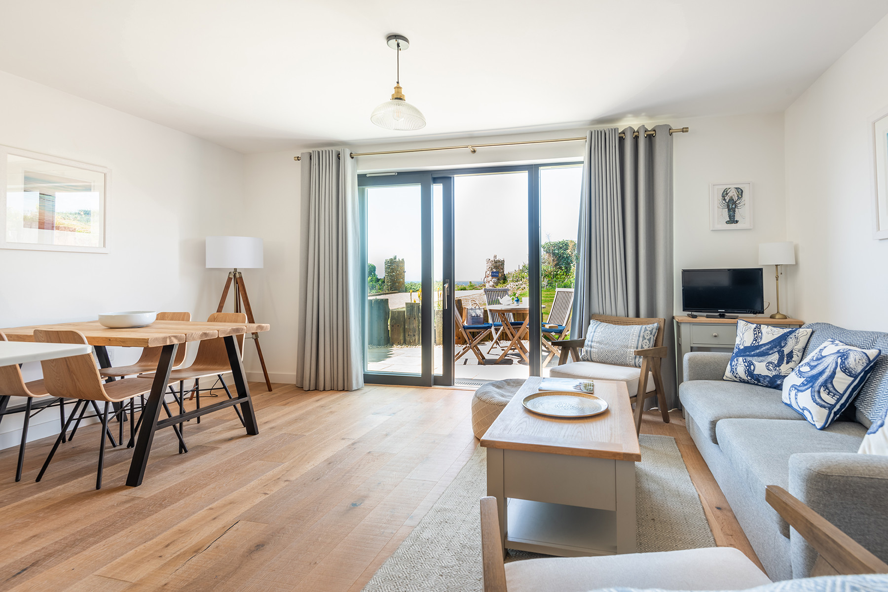 The stylish open plan plan living space.