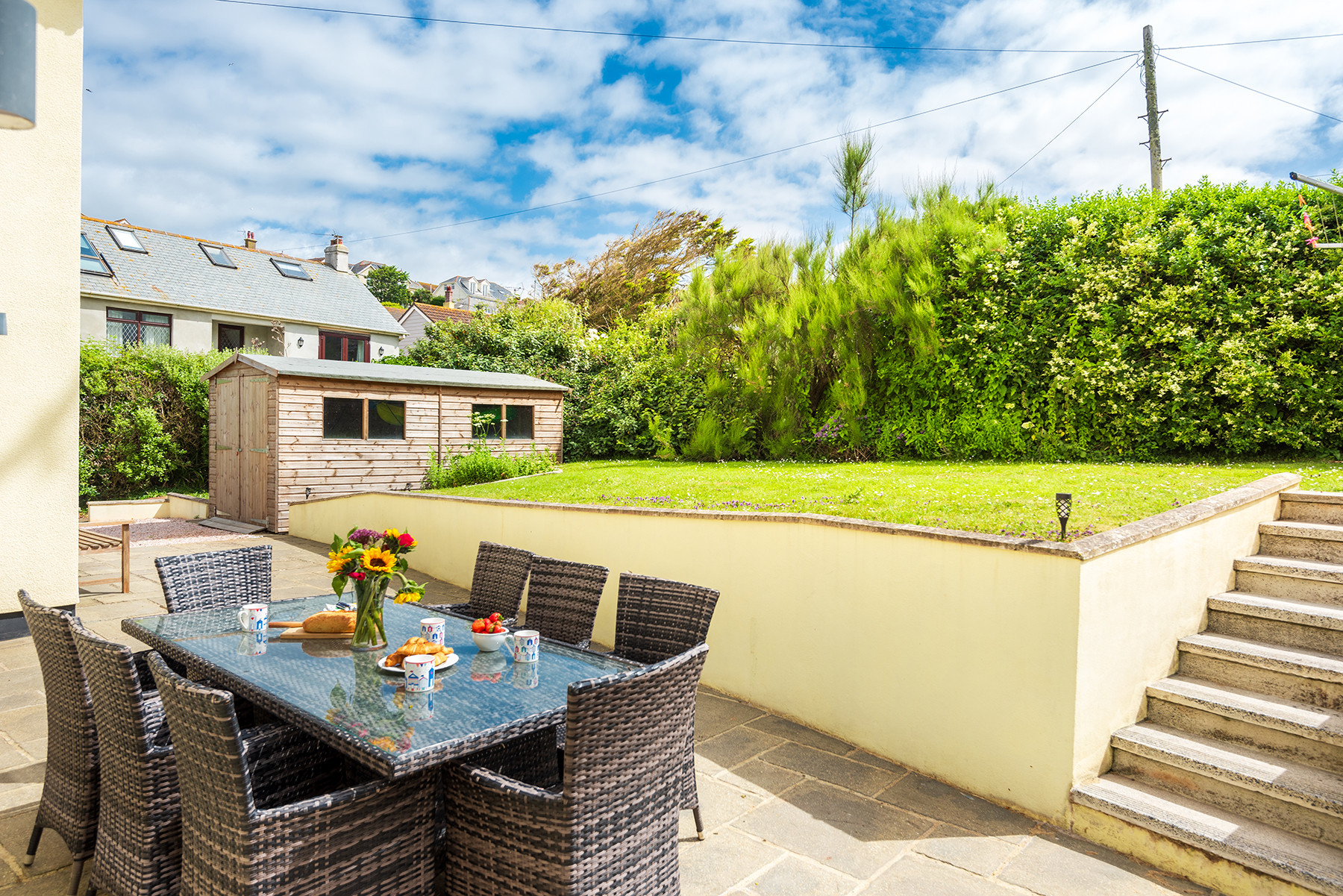 The lovely patio perfect for dining alfresco! 