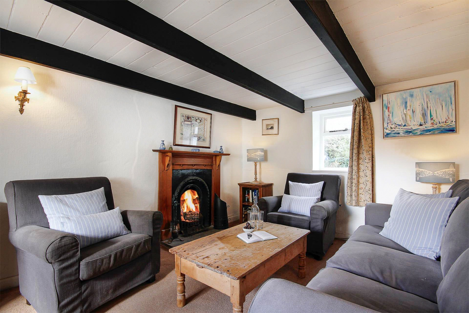Sitting room with open fire