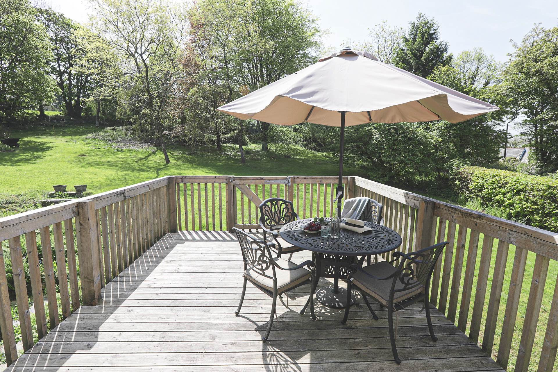 Looking out across the large garden