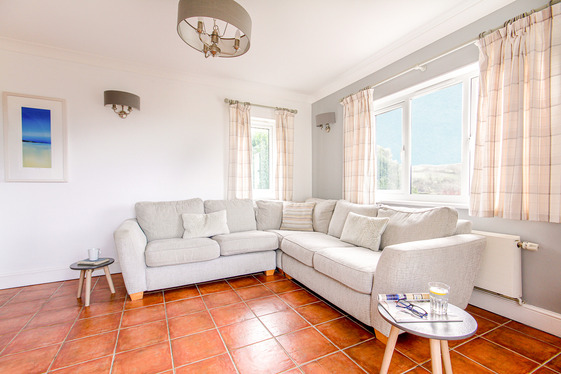 Comfy seating off the kitchen