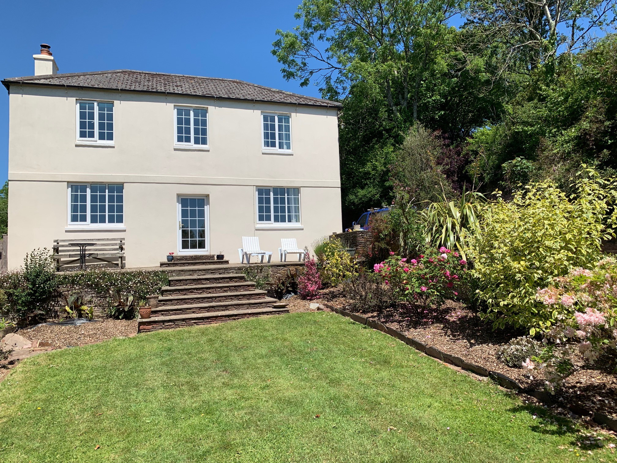 The front lawn and terrace