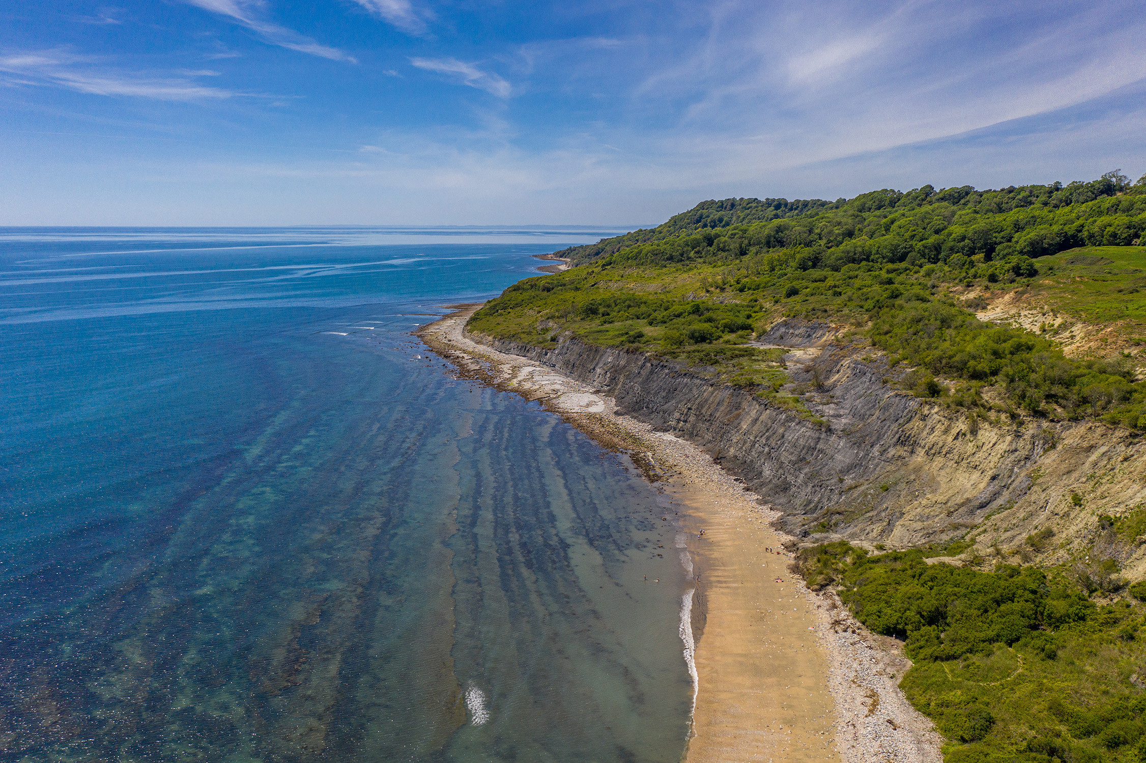 Monmouth Beach at Lyme Regis from the air