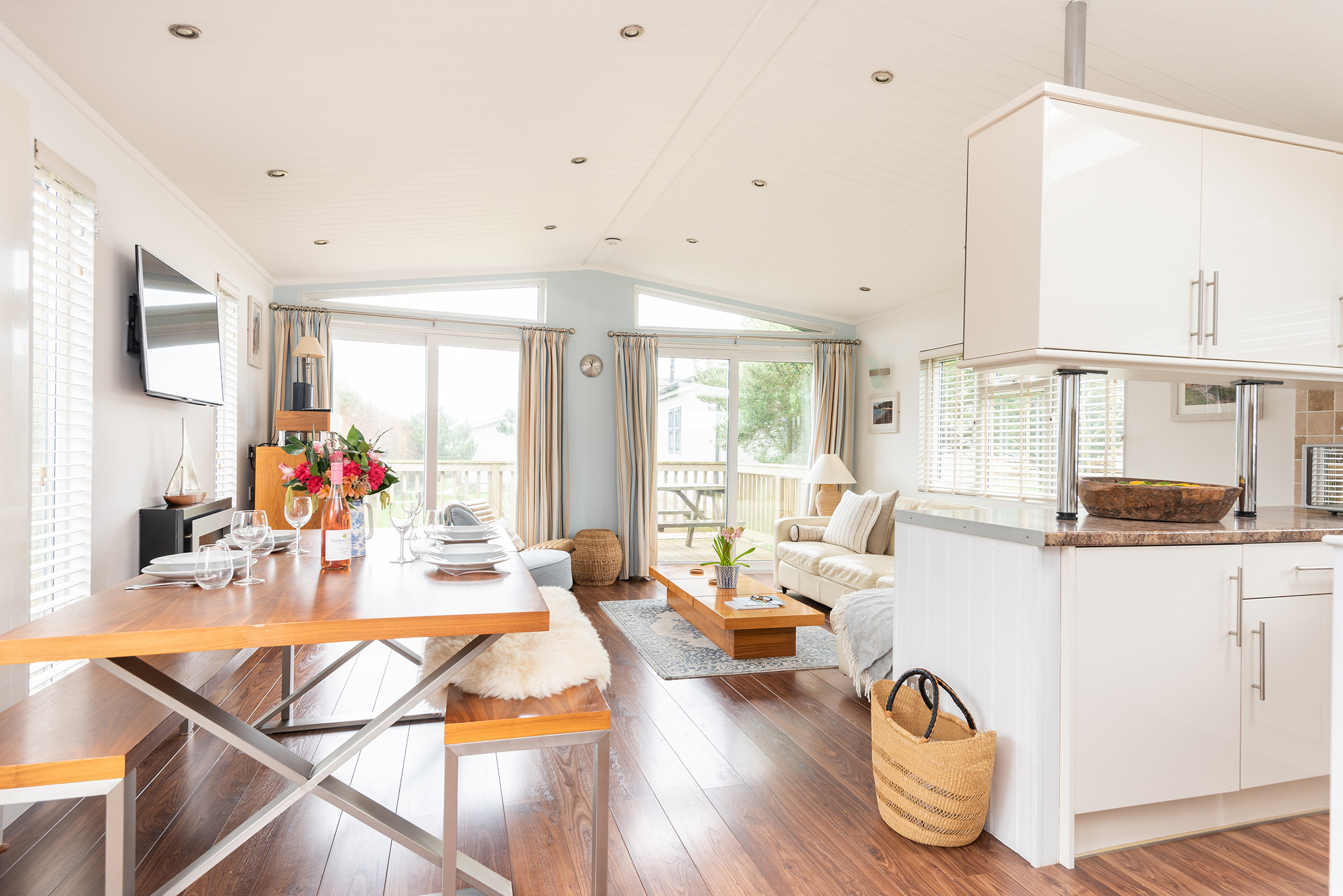 Open plan living space.