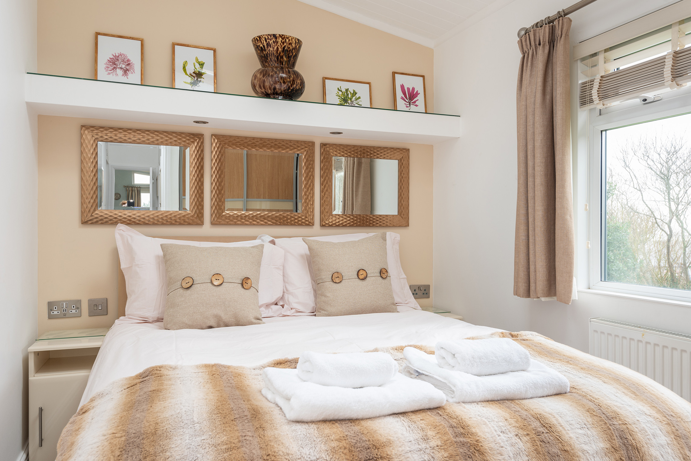 Master bedroom with King size bed.