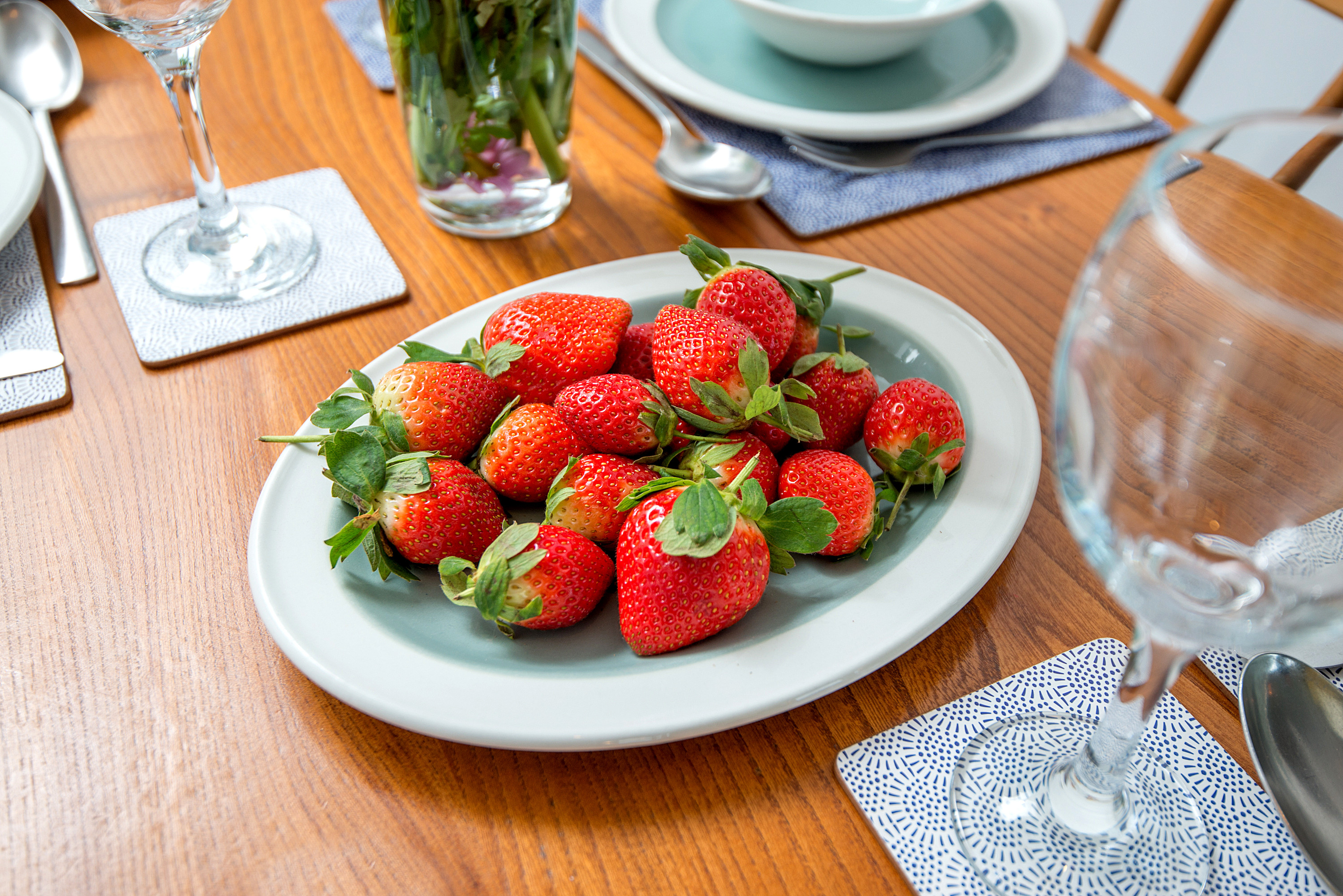 Fresh strawberries and cream - perfect holiday food!