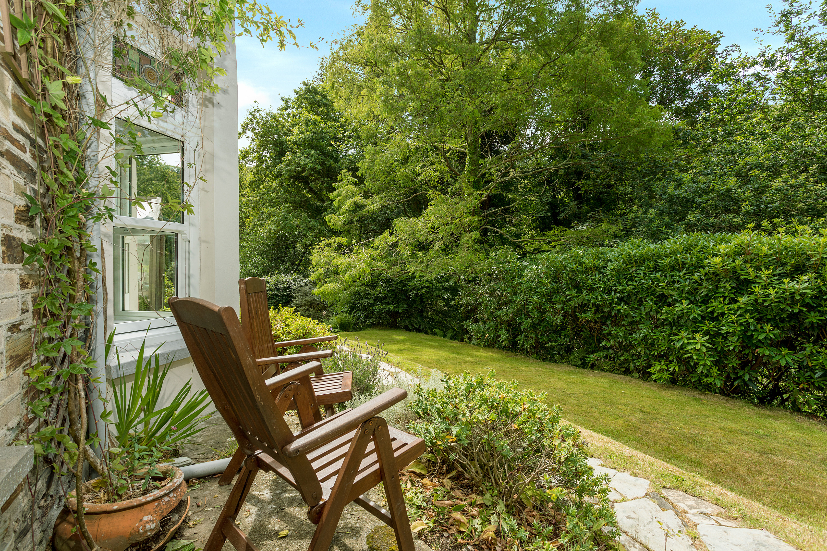 One of the delightful seating areas