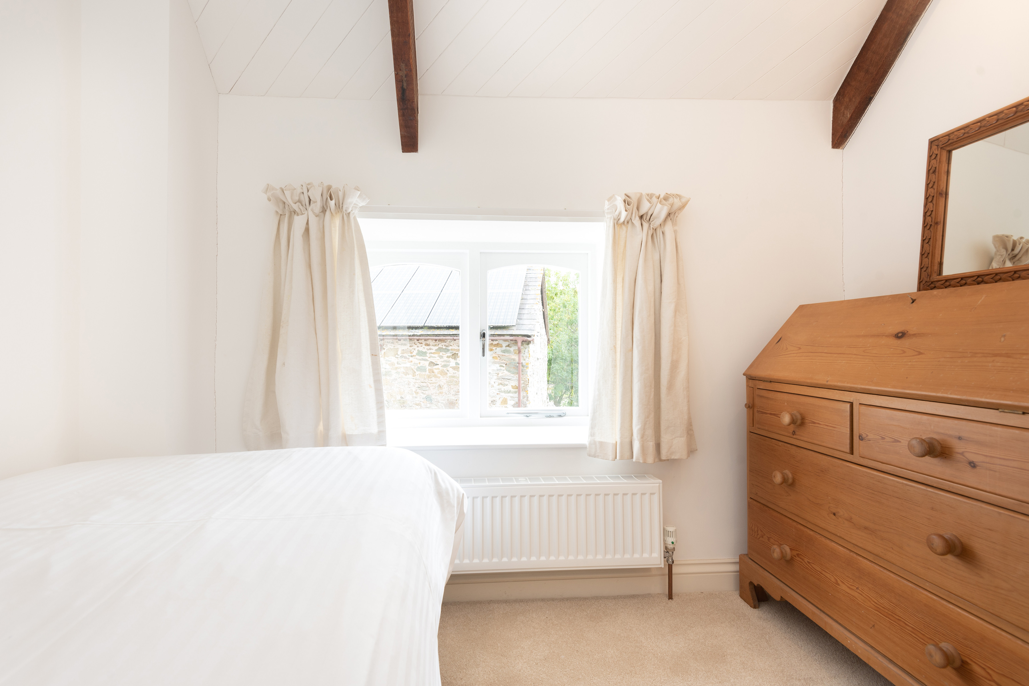 The single room with views towards the courtyard and to the countryside beyond.