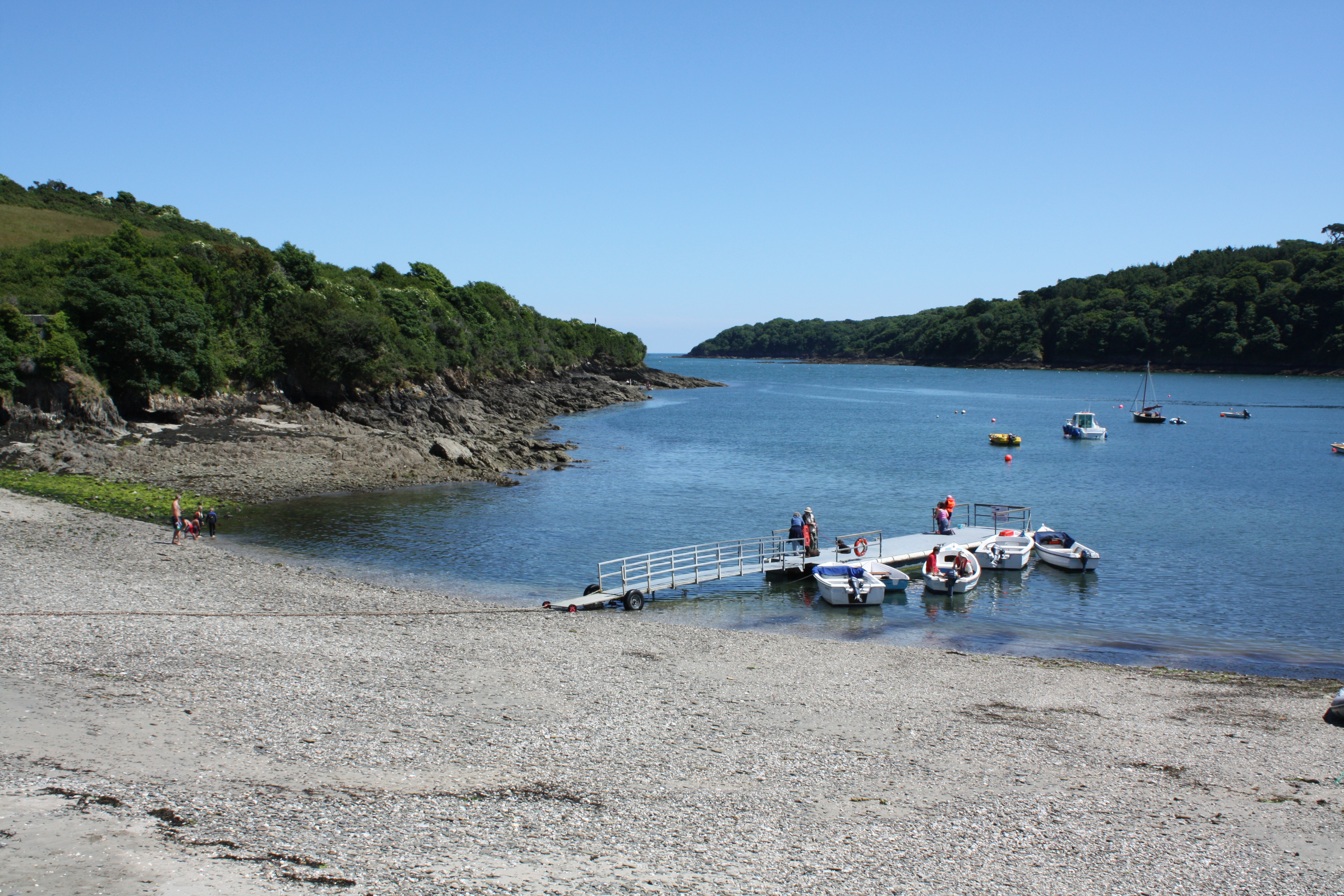 The beach at Helford Passage, accessed through a gate at the bottom of Demelza's garden.