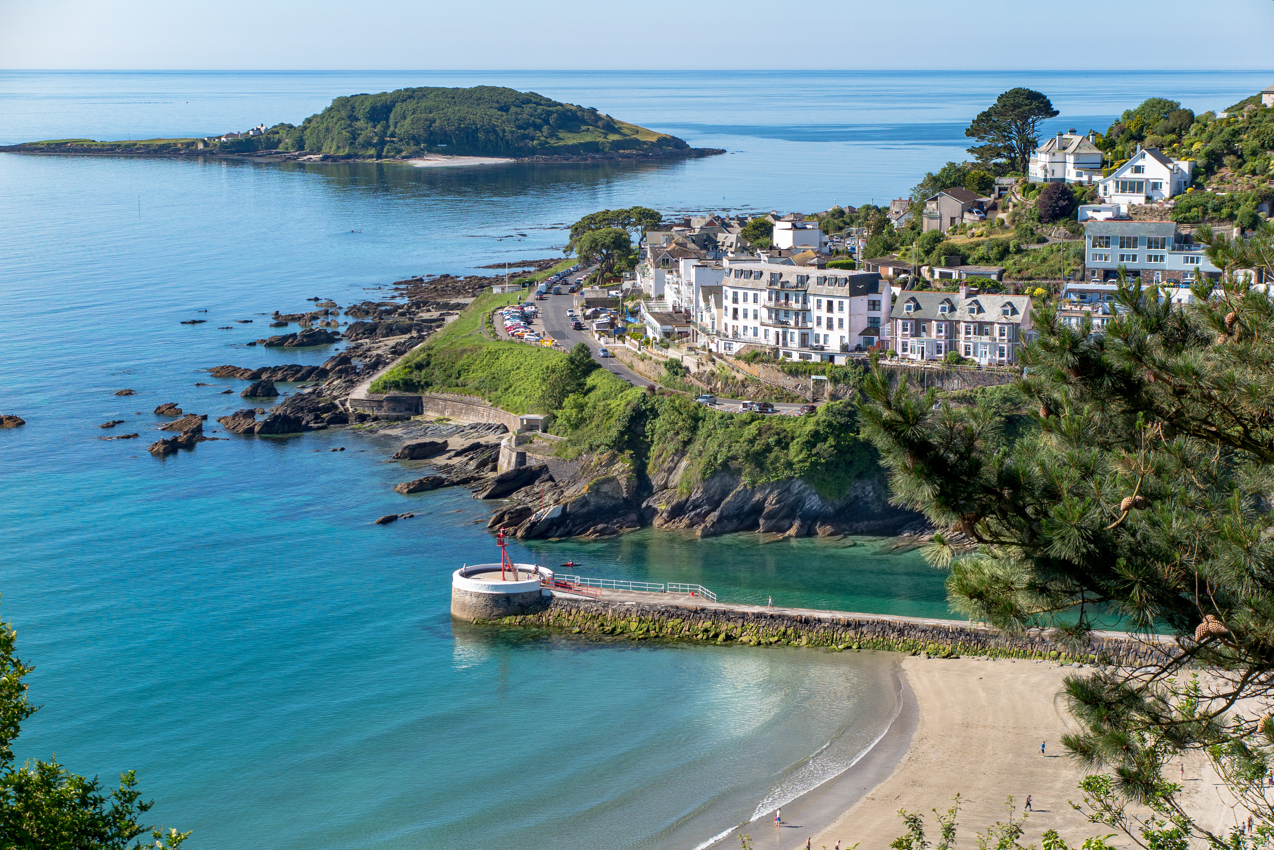 Nearby Looe's sandy beach and pier
