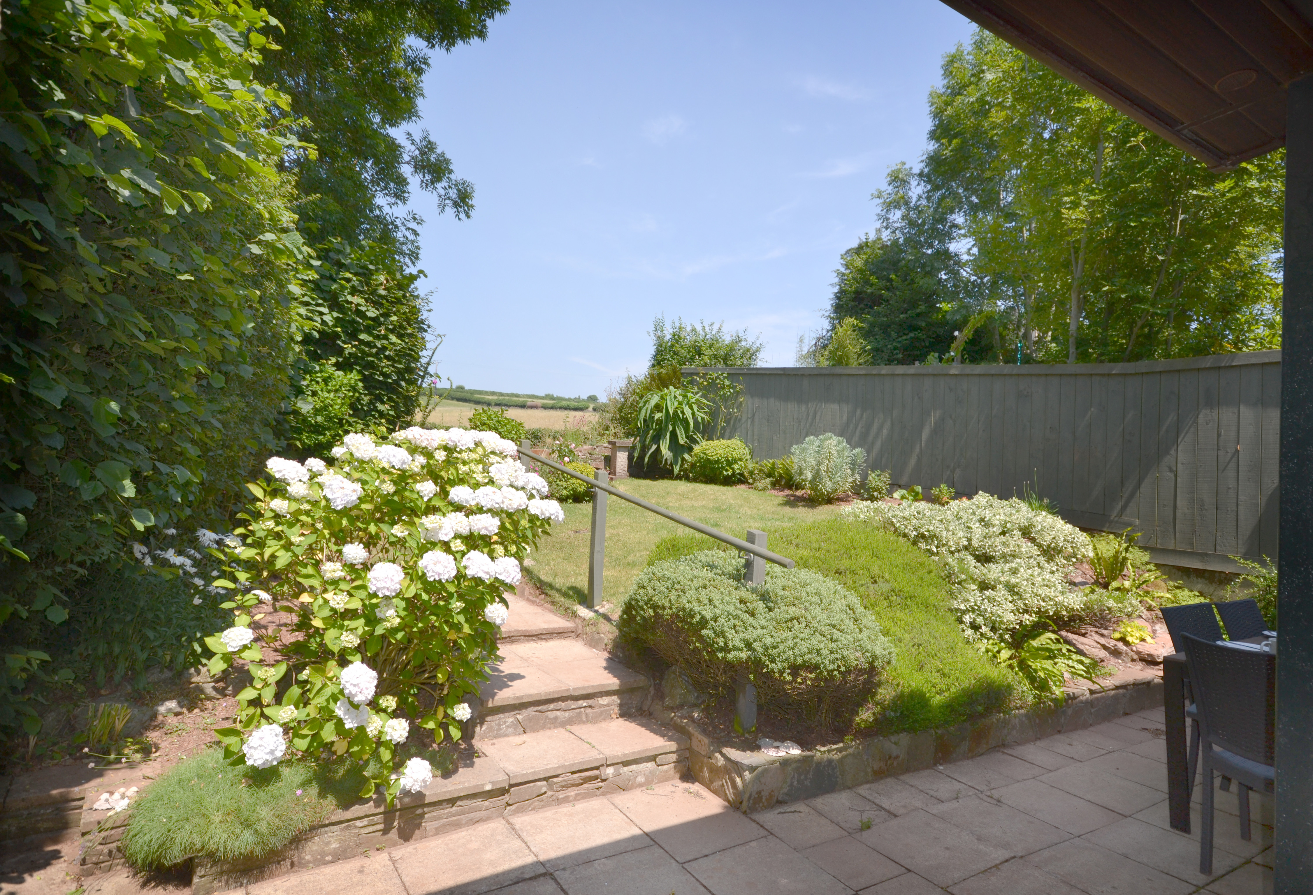 Steps up to the lawn from the terrace at 7 Primrose