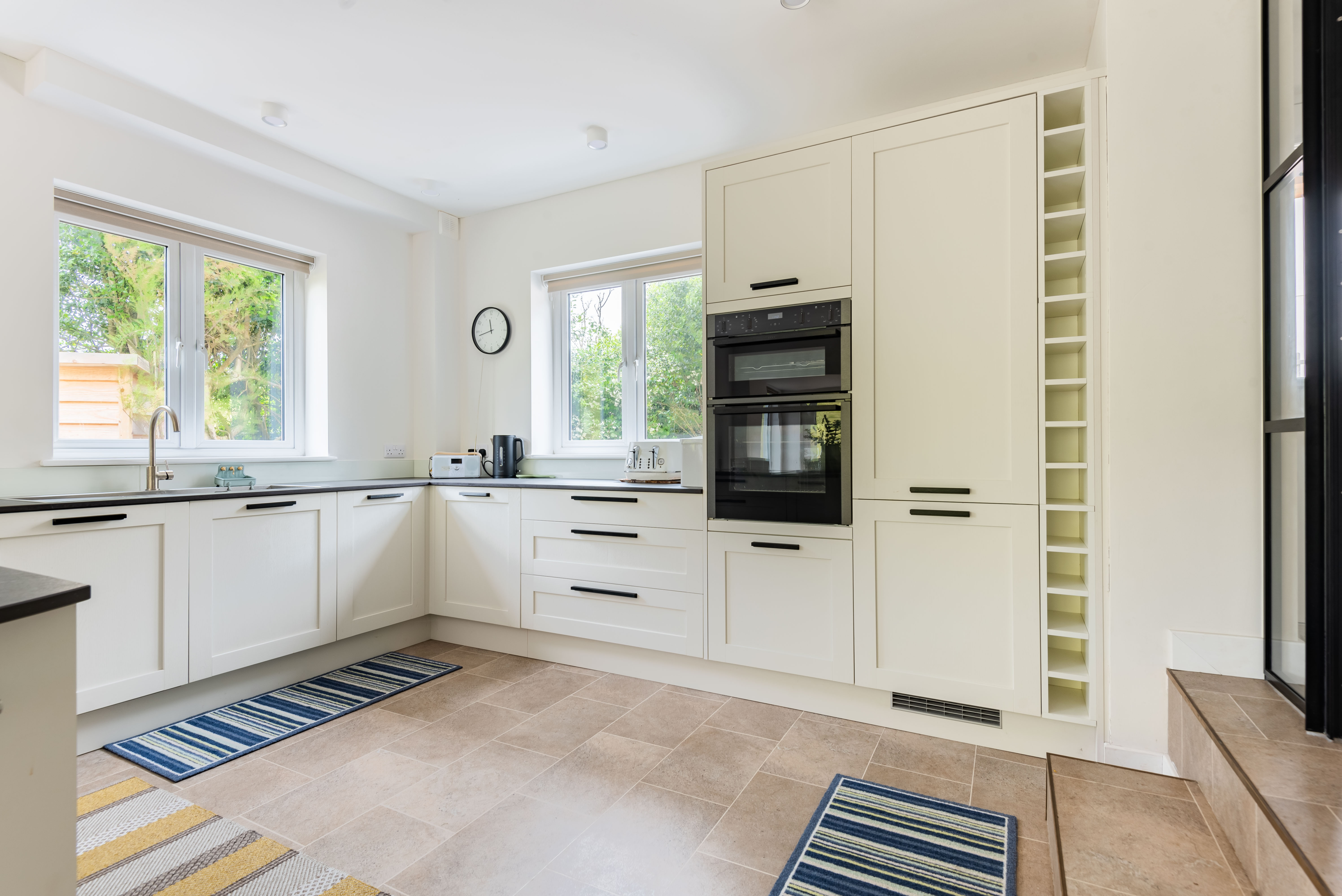 The spacious well equipped kitchen
