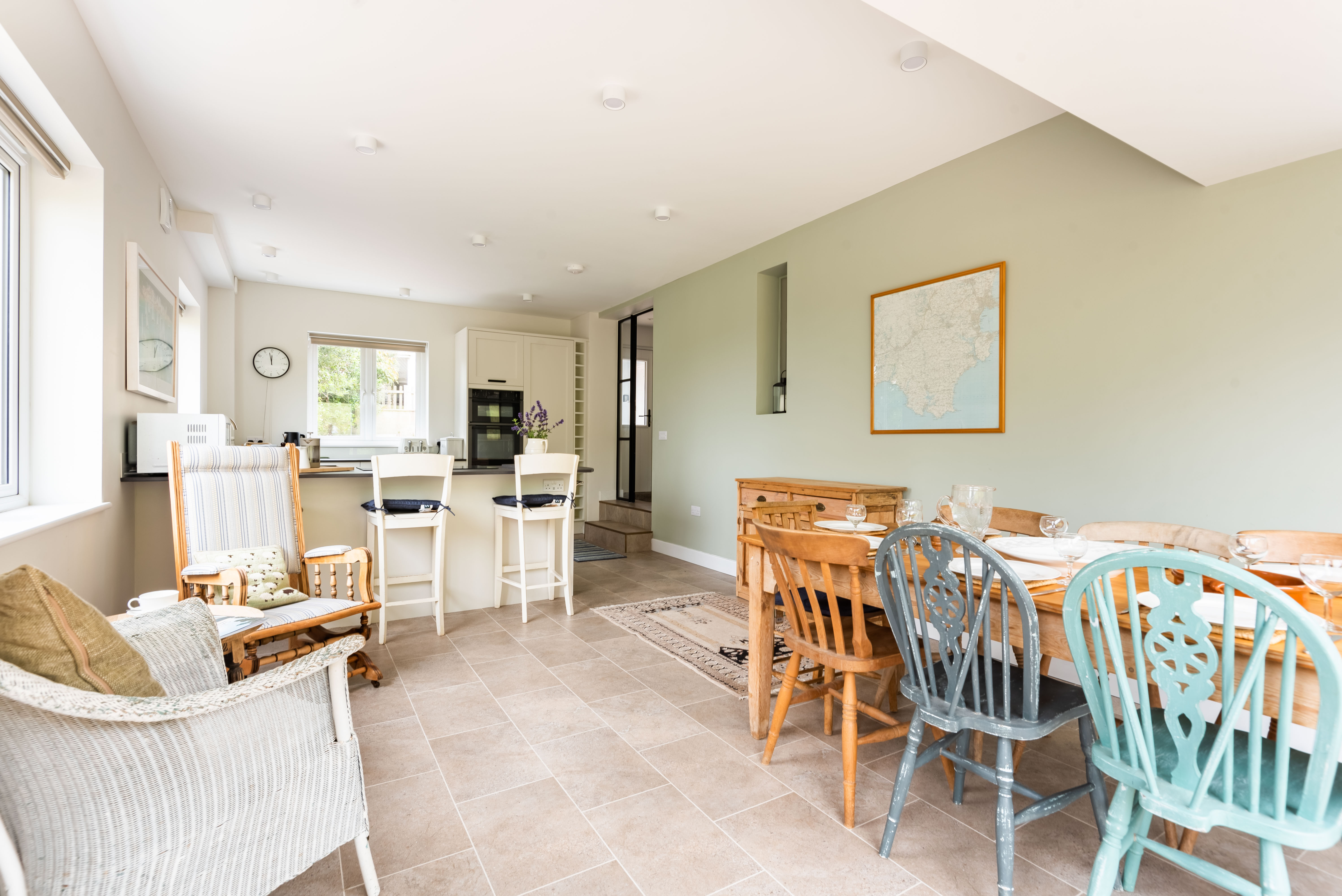 Another view of the spacious kitchen diner