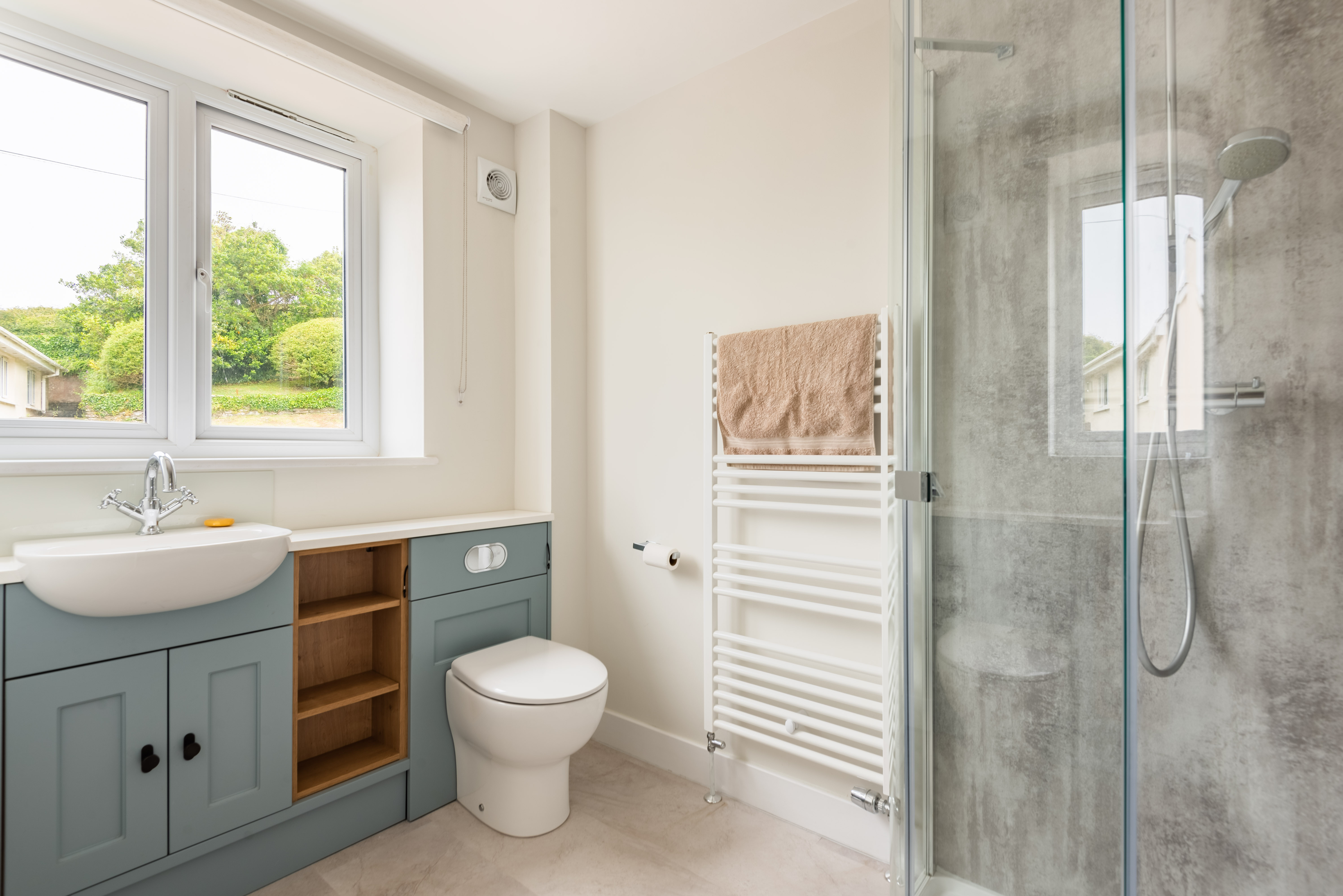 The family shower room on the first floor