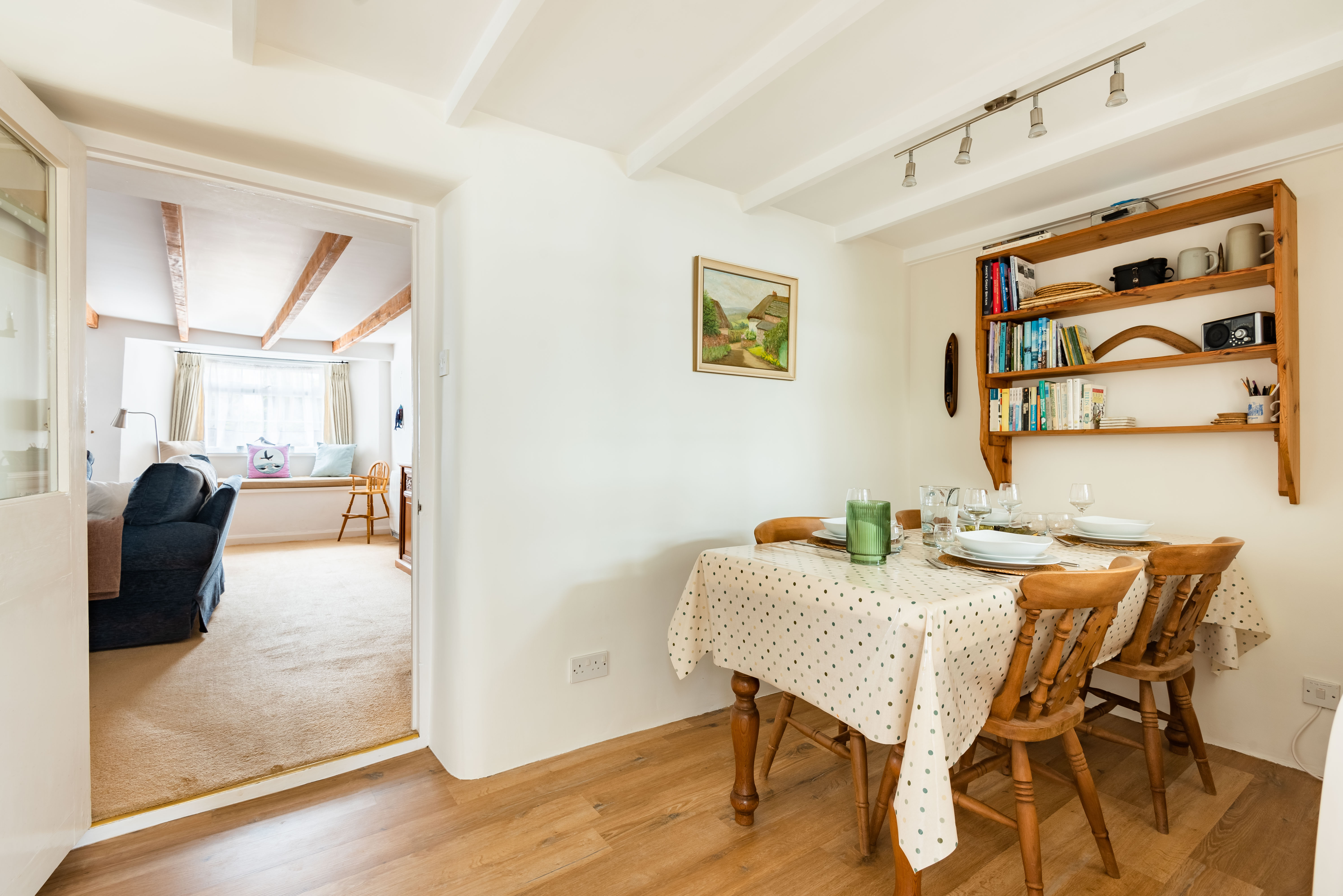 The dining area looking through to the lounge