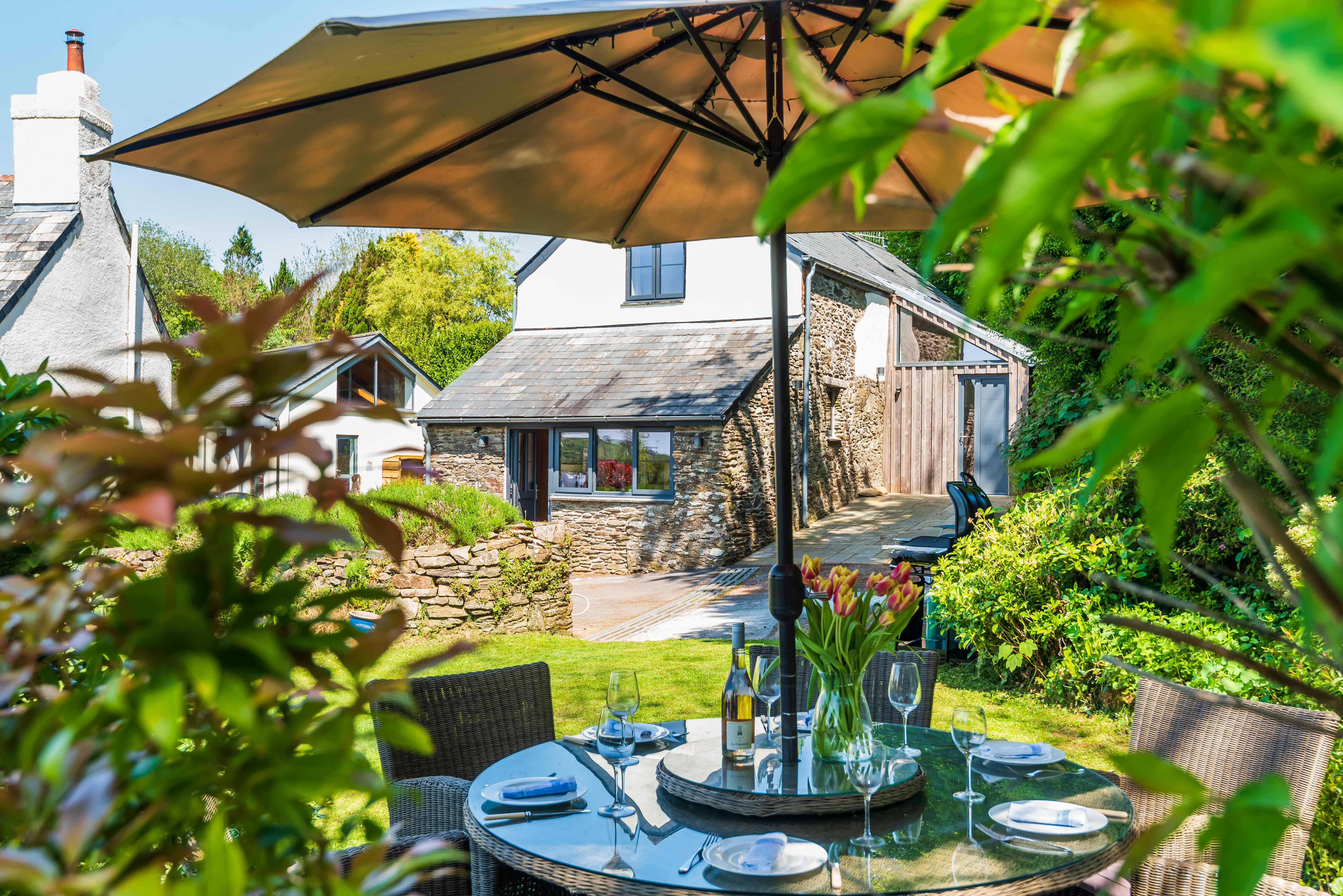 Lifestyle shot of seating area outside