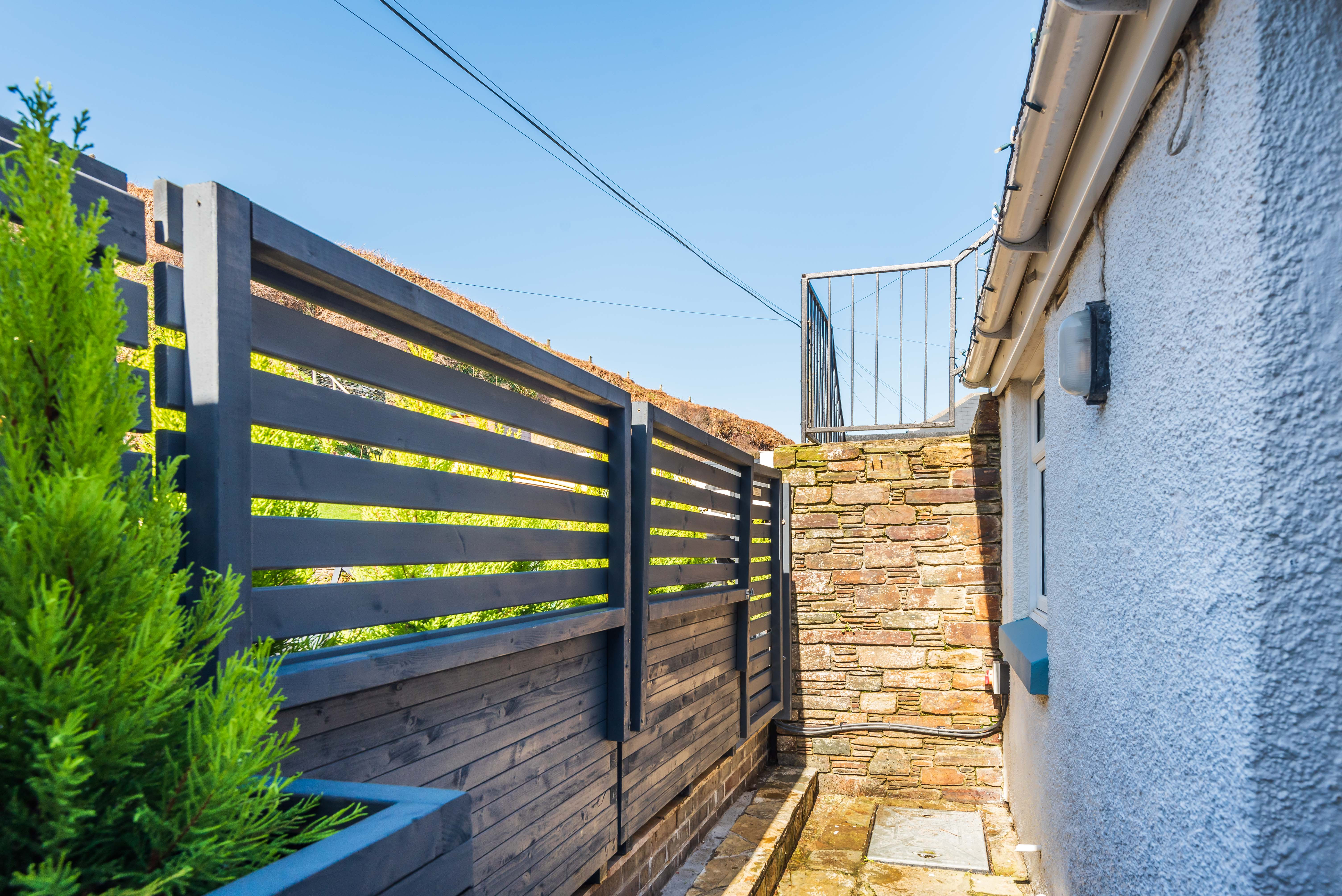 The small courtyard at the rear of the property