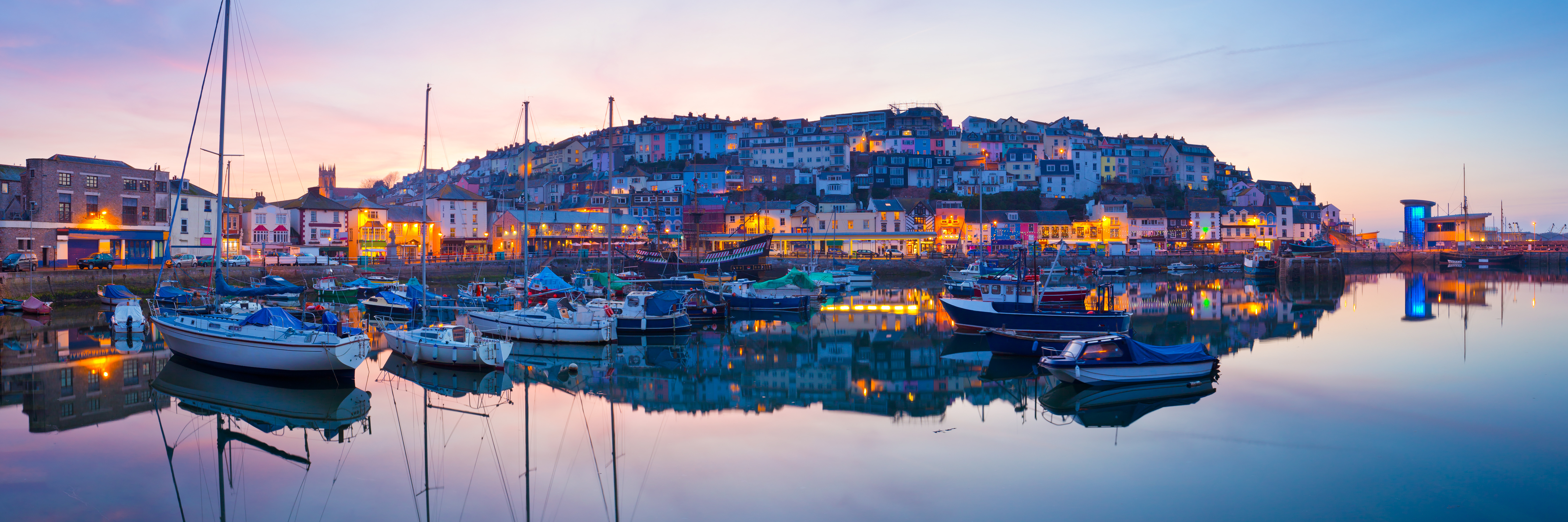 Sunset at Brixham Harbour.